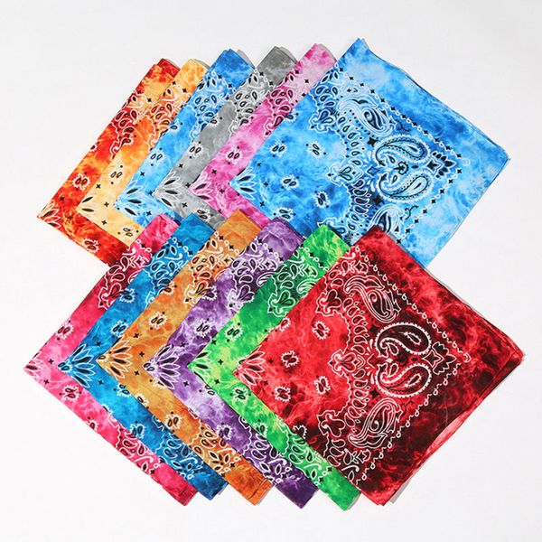 

selling new multifunction colorful sprots bandana headscarf fashion hip hop cotton printed square magic scarf for women men, Blue;black