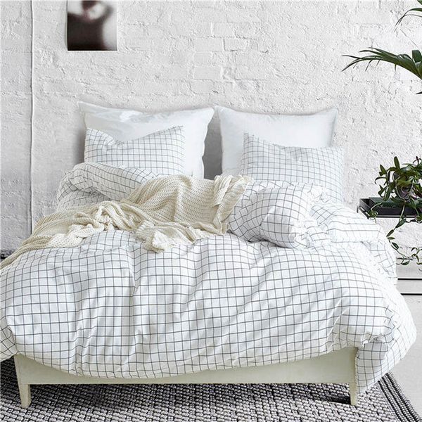 

polyester black and white stripes print summer duvet cover set us king/queen/twin duvet quilt modern cover adulte edredon