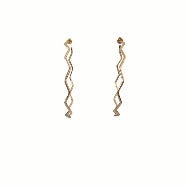 

современные женские серьги золотая цветная плитка свободные серьги образа, Golden;silver