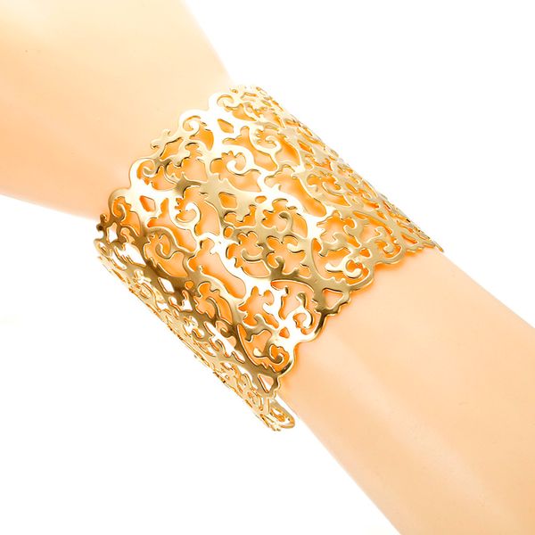 

2019 new arrival new fashion hundred matching metal hollow bracelet opening ladies jewelry 502, Black