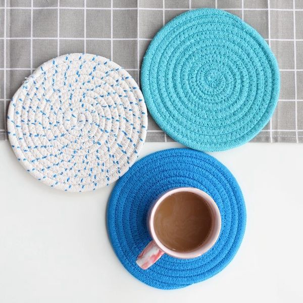 

пот держатель сплетенный хлопок резьбы горячий горшок держатель набор (набор из 3) стильный каботажные, тепловые колодки, тепловые колодки