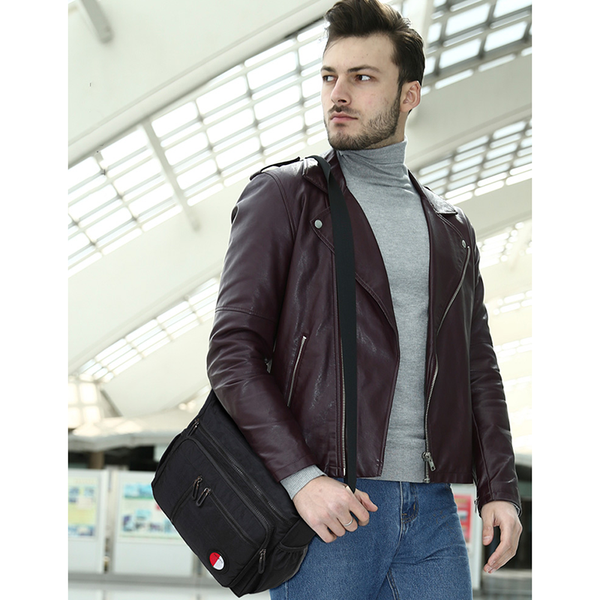 

new style men's single-shoulder bag fashion solid color men canvas messenger bag korean-style men leisure