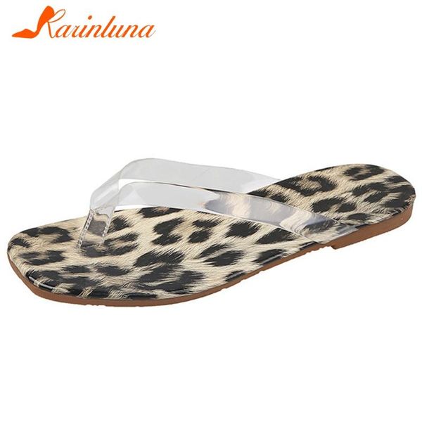 

karin female handmade daily casual fashion slippers open toe flat women slippers leopard print flip flop women shoes, Black