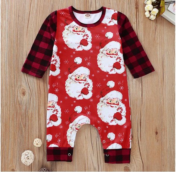 

baby long sleeve christmas santa clause romper girl boy cotton blends lattice jumpsuit kids clothes one pieces zht 310, Blue