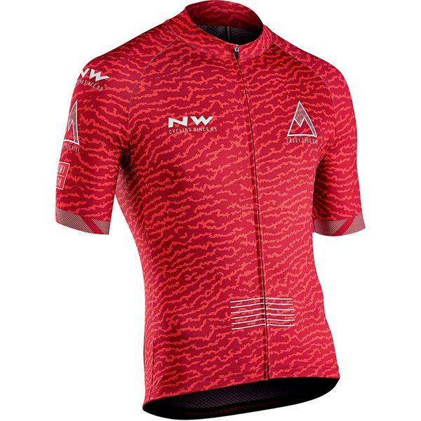 

nw 2019 cycling jersey men short sleeve mountain bike shirts breathable quick dry racing bicycle outdoor sportswear k092309, Black;red
