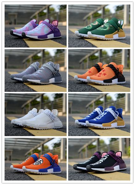 

new hu human race trail running shoes mens women pharrell williams holi blank canvas equality trainers sports sneakers with box