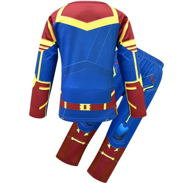 

kids pijamas girls shazam captain marvel clothes boy christmas cosplay pajamas costumes kids children pyjamas pjs sets shorties, Blue;red