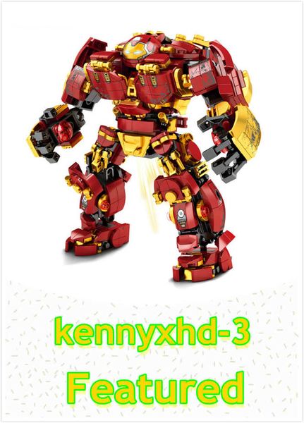 

avengers 4 iron man anti-hulk mech puzzle assembled building blocks toys deformed