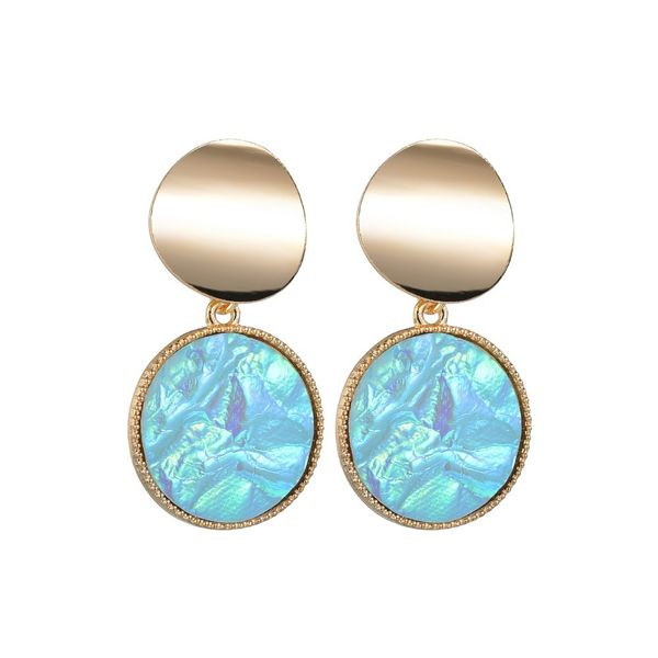 

e603 vintage metal geometric drop earrings for women gold color hollow round statement hanging fashion dangle earring jewelry, Silver