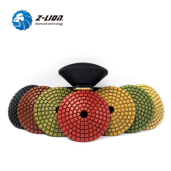 

z-lion 3" diamond convex polishing pad 8pcs bowl arc type diamond polishing pad for marble granite with backer convex disc