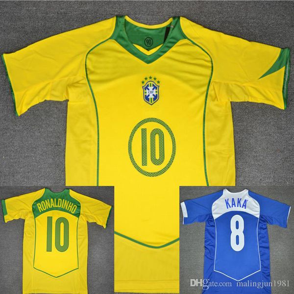 

2004 br national team ronaldo ronaldinho occer jer ey retro vintage kaka calcio maglia cla ic hirt cami a de futebol maillot cami eta