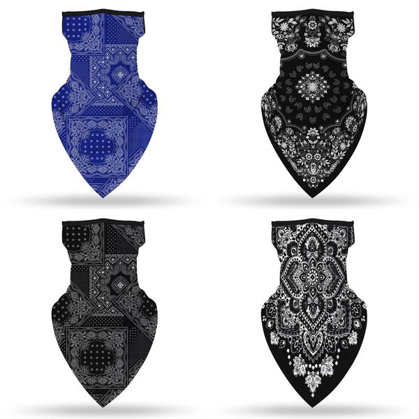 

ol1cu multiple styles printed headband women scarf multifunctional seamless face mask tube ring men scarf bandana, Black
