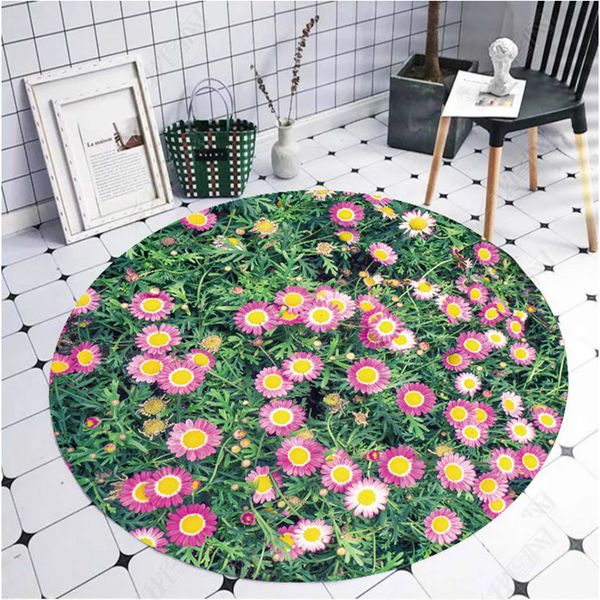

garden 3d round carpets for living room bedroom area rugs computer chair mat hanging basket carpet blanket pad for yoga washable