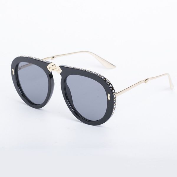 

designer sunglasses folding frame with rhinestones fashion sun glasses designer large frame folded eyeglasses 6 colors, White;black