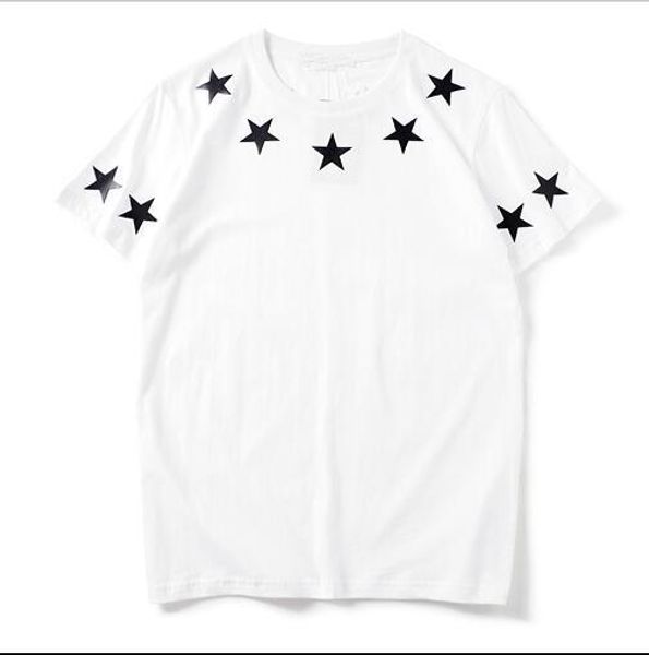 

luxury mens designer t shirts with stars fashion brand summer t shirts for men new short-sleeve tees clothing s-xl, White;black