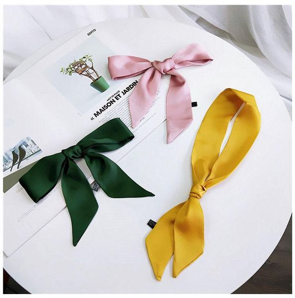 

classic cravat fashion neckerchief 2019 brand new spring and summer multifunctional long ribbon neck scarf lsf077, Blue;gray