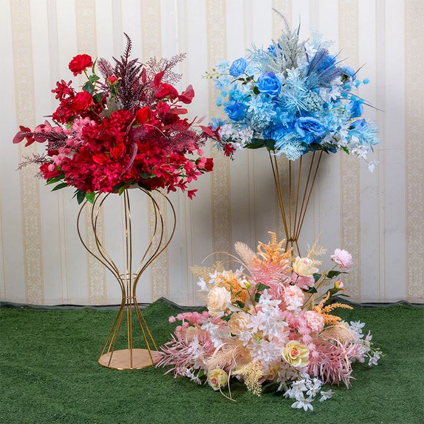 

artificial silk flower ball flower rack for wedding centerpiece home room decoration party supplies diy craft 9 color