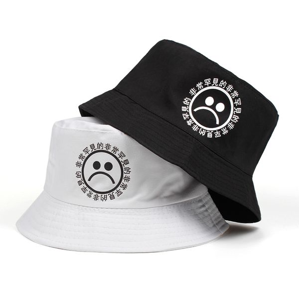 

2018 new women men fisherman sad boy bucket hat hip hop navy white black red sadboy summer sun panama cry face bonnie cap