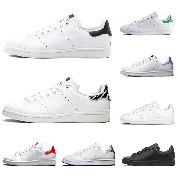 

мода кузнец мужчины женщины прогулочной обуви зеленый черный белый синий красный розовый серебряный мужской stan моды кожа обуви кроссовки к, Black