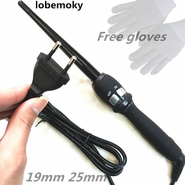 

hair curler there are gloves curlers conical curling iron single tube ceramic glaze pear flower cone electric hair curly