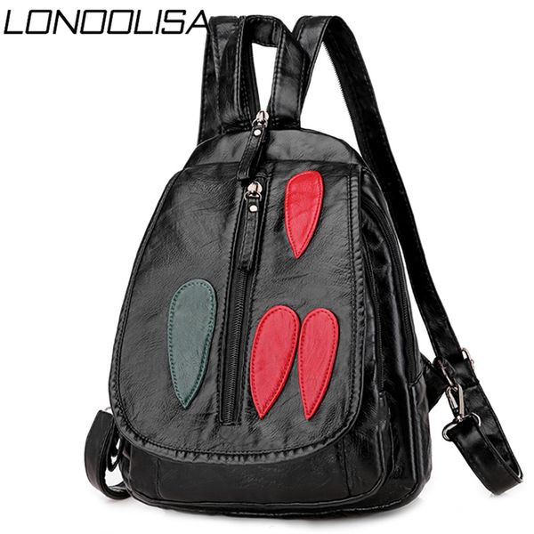

ladies chest shoulder bags for women 2019 soft washed leather backpack women bagpack travel backpack for teenage girls mochilas