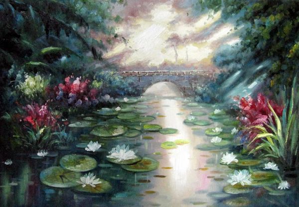 

waterlily 110 home decor handpainted &hd print oil painting on canvas wall art canvas large pictures 191125