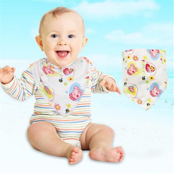 

41styles baby bibs infant handmade triangular bandage double layer buckle dot chevron print kids drool towel burp cloths fj153