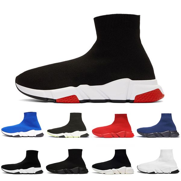 

pair sock shoes knit designer platform boots men women casual shoes black red white glitter mens brand flat socks sneakers size 36-45