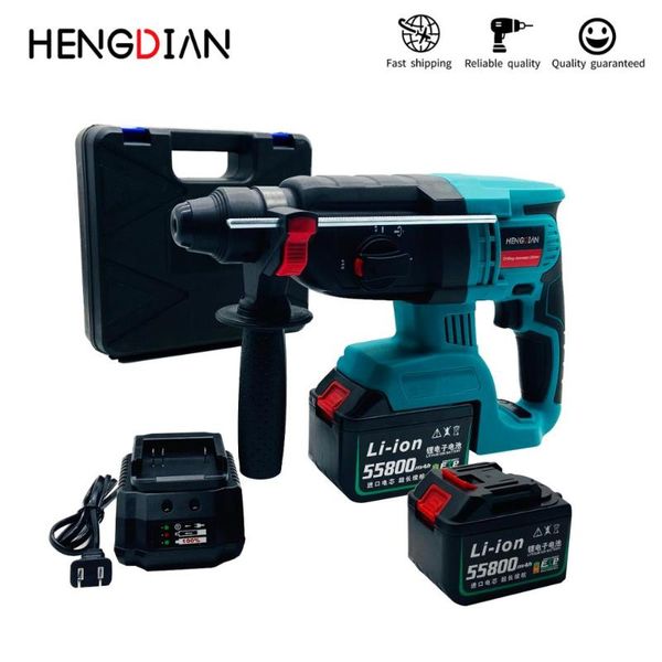 

rechargeable brushless cordless rotary hammer drill electric hammer impact drill with two 21v 3.0/4.5ah battery