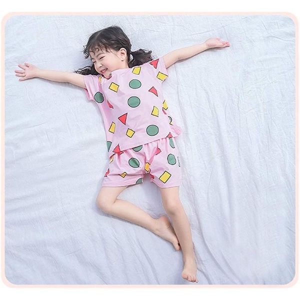 

boy&girl pajamas sets sleepwear pyjamas kid clothes cartoon cute cotton floral pijama infantil baby boys short sleeve homewear, Blue;red