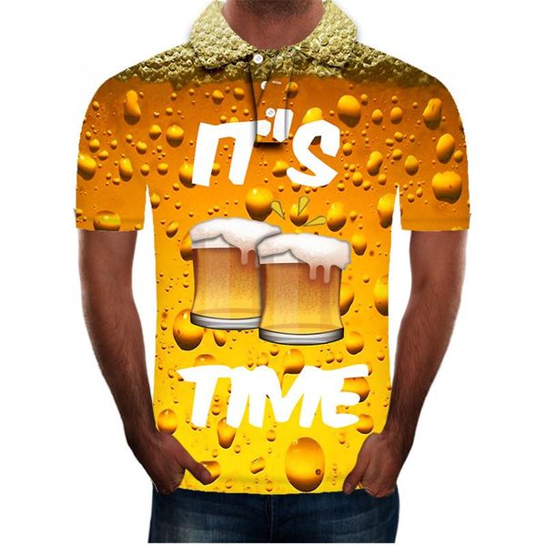 

2020 fashion new shirt men beer 3d print short sleeves shirt new summer slim casual men clothing homme, White;black
