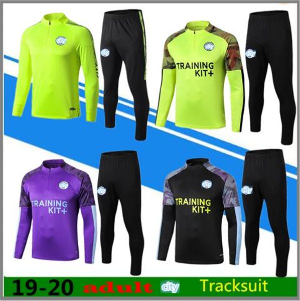 

2019 man city soccer tracksuit kun aguero sane sterling de mahrez bernardo training suit football sweat shirt set 2019 men soccer jacket, Black