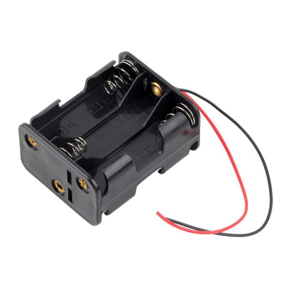 

1 pcs 6 x aa standard size battery slot holder box 9v case with wire lead