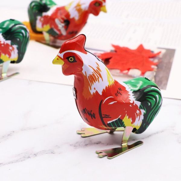 

metal chicken clockwork toy vintage handmade jump wind up spring motor rooster toys children gift colours funny for kids