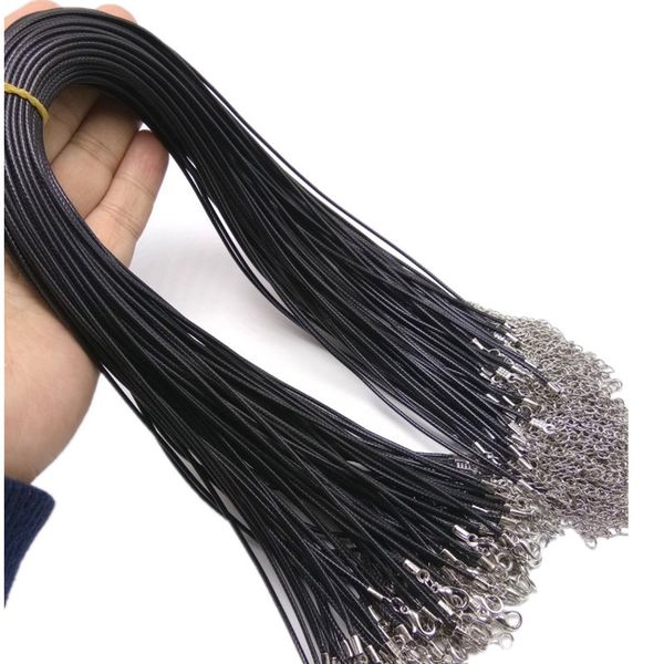 

wholesale 100pcs/lot black pu leather chain necklaces mens womens fashion jewelry brand new drop shipping fits for pendant, Silver