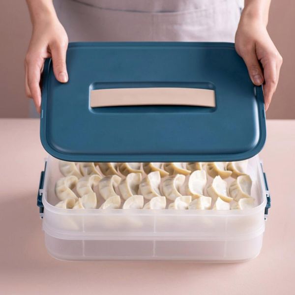 

refrigerator storage box kitchen accessories organizer fresh box dumplings vegetable egg holder stackable microwave-30