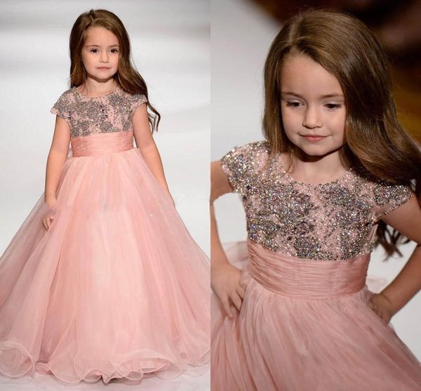 

кристаллы blush pink тюль девушки pageant платья из бисера принцесса цветок девочки платья длина пола маленькие дети дети свадьба мантий, White;blue