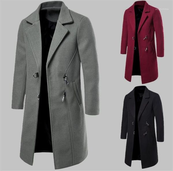 

neck hook and eye outerwear casual mens designer long coats autumn mens designer coats fashion lapel, Black