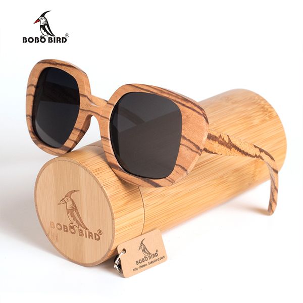 

bobo bird sunglasses women polarized vintage uv protection eyewear men sun glasses in bamboo gift box feminino, White;black