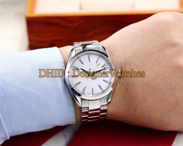 

luxury mens watches 316l stainless steel import mechanical automatic wristwatches white dial steel bracelet 150m waterproof montre de luxe, Slivery;brown