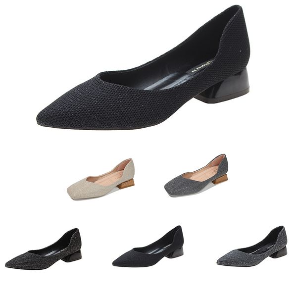 

women's casual sparkling crystal sequin shoes mid-heeled shoes with pointed shallow mouth outdoor jogging walking shoes main12