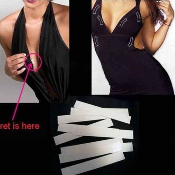 

safe bra strip tape adhesive wig fashion dress double sided breast lingerie waterproof body secret clear toupee, Black;white