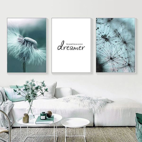 

одуванчик пейзаж стены искусства холст картина скандинавские плакаты и печать котировки плакат завод стена фотографии спальня home decor