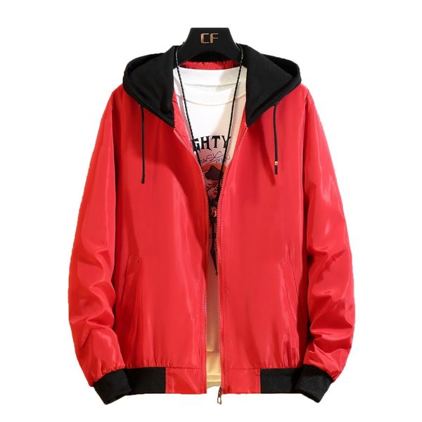 

hooded casual jacket men 2019 new spring bomber patchwork windbreaker clothes male outwear zipper thin coat clothing 3xl 4xl 519, Black;brown