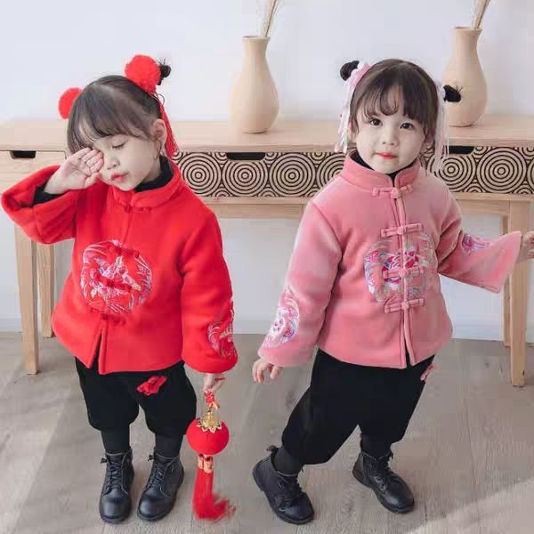 

новорожденный тан костюм новый год китайский традиционные костюмы этнические infant фестиваль одежда вышивка партии дети установить день рож, White