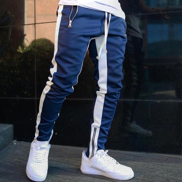 

mens joggers casual pants fitness men sportswear tracksuit bottoms skinny sweatpants trousers black gyms jogger track pants