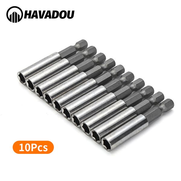 

havadou 10шт магнитная отвертка расширение бит советы держатель набор хвостовик сверло адаптер сталь сплав биты ручной инструмент