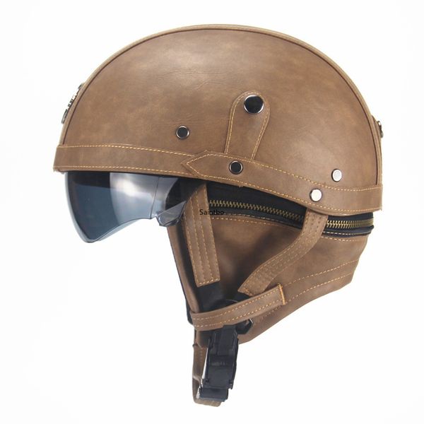 

motorcycle helmet retro personality helmet half summer pedal locomotive cruise leather men and women