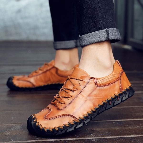 

large size men 's pu leather shoes man casual shoe 45 46 47, Black