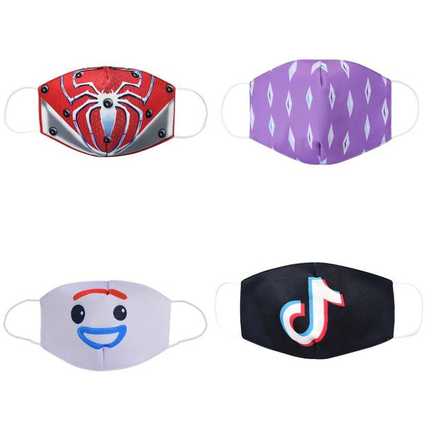 

cloth face mask kids snorkel goggles mask cotton face mouth mask cartoon youth children masks for kid bomull rousky ukned, Silver